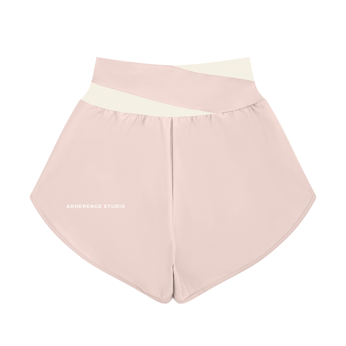 ASC01 WOMEN'S YOGA PANELLED SHORTS (LIGHT PINK / APRICOT)