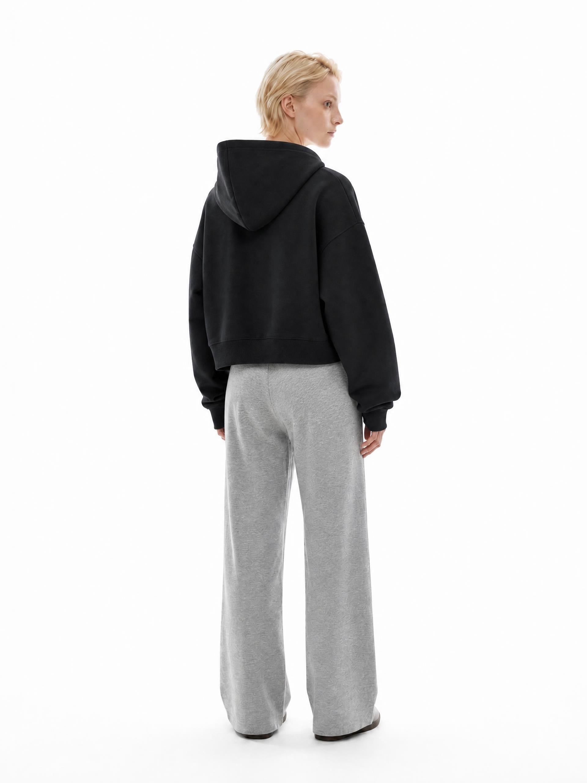 ASC 01 CROPPED ZIP HOODIE BLACK
