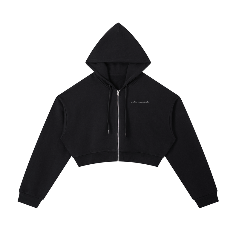 ASC 01 CROPPED ZIP HOODIE BLACK