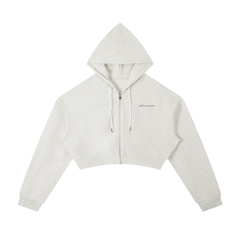 ASC 01 CROPPED ZIP HOODIE GREY