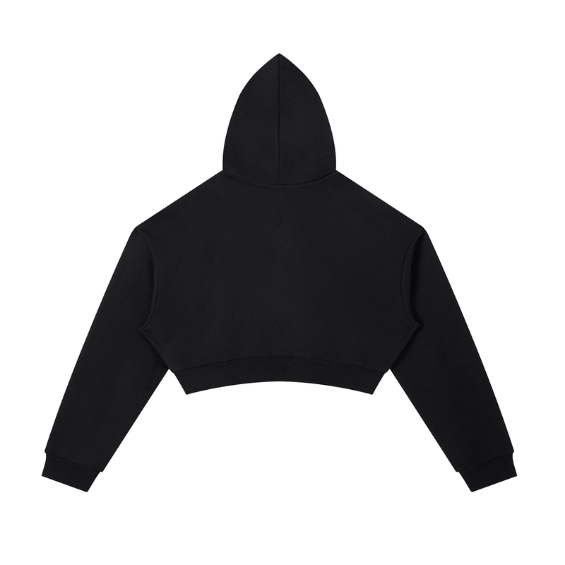ASC 01 CROPPED ZIP HOODIE BLACK, alternate view