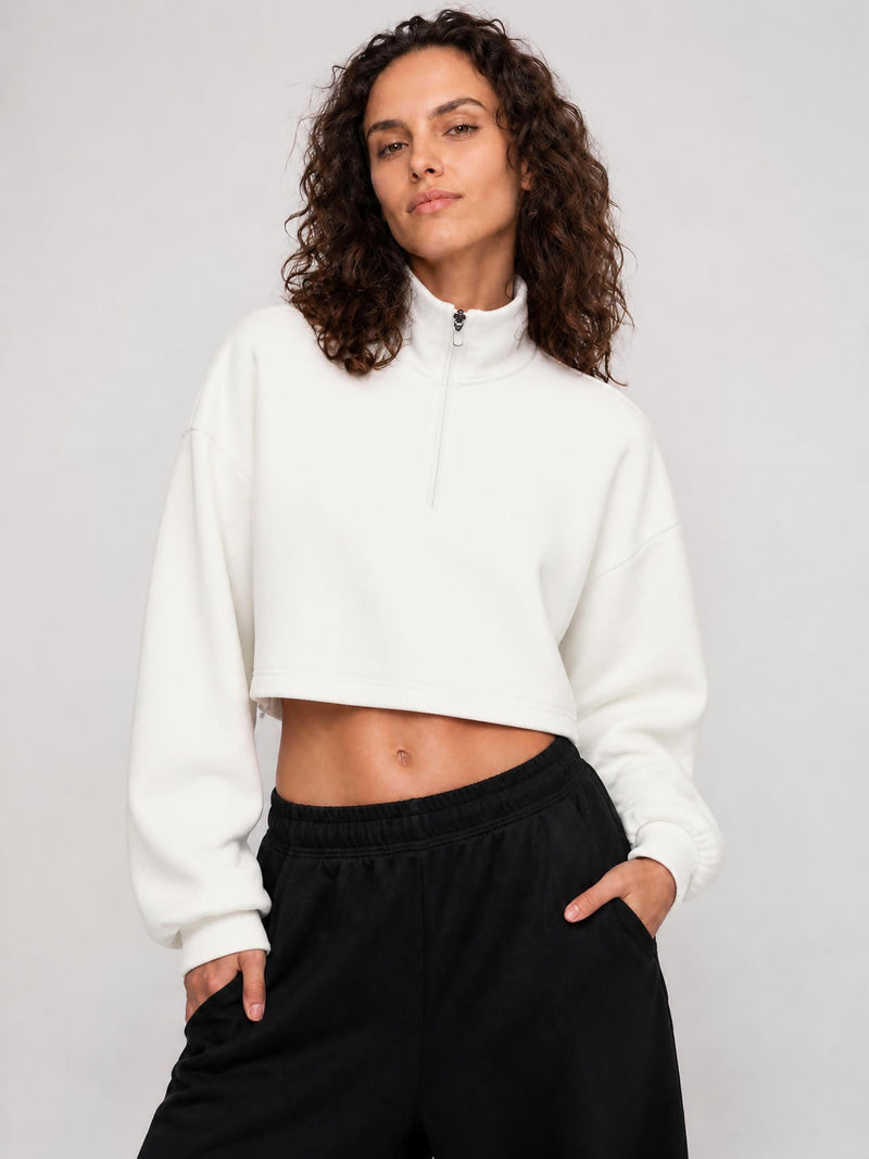 Women’s Mock-Neck Quarter-Zip Sweatshirt, alternate view