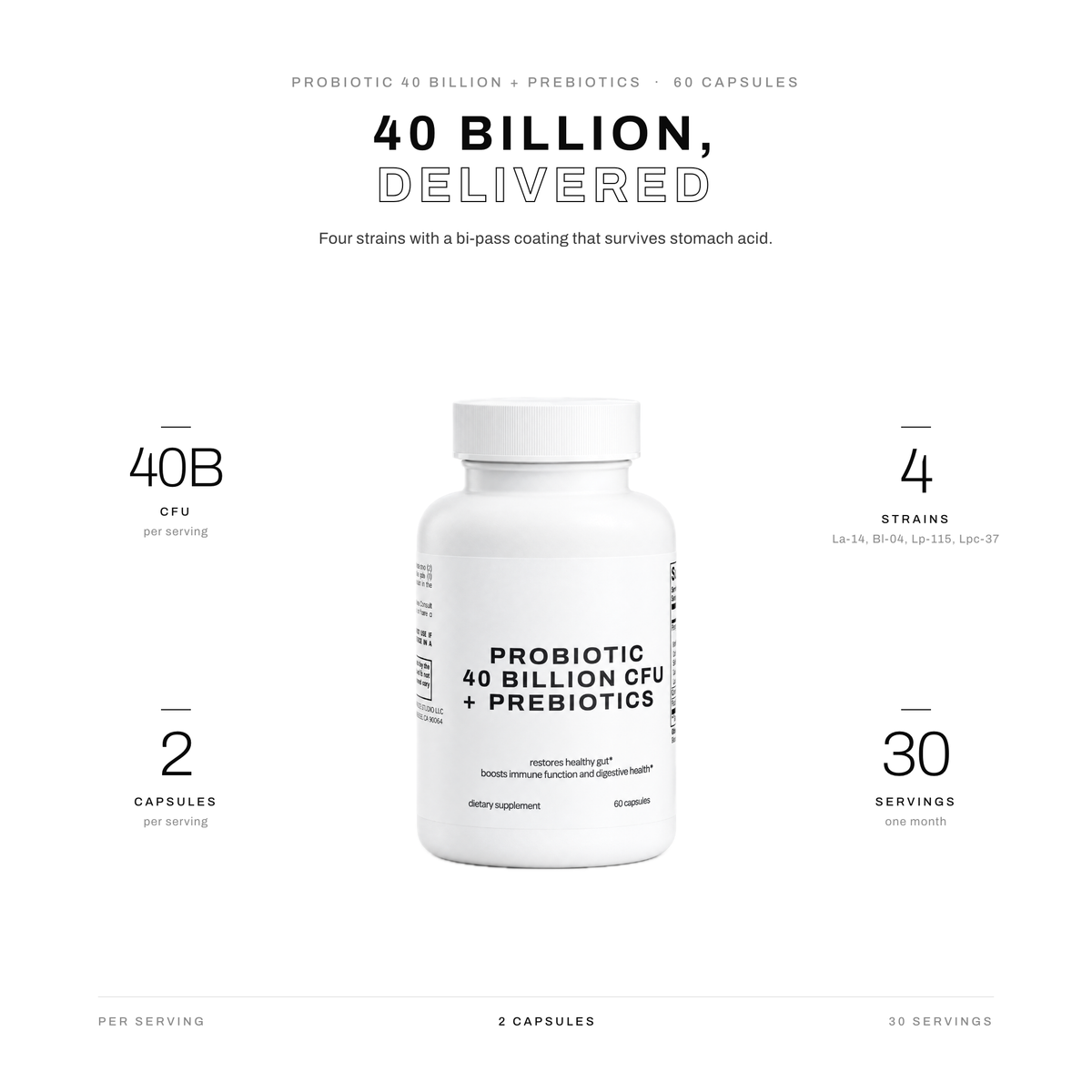 PROBIOTIC 40 BILLION + PREBIOTICS