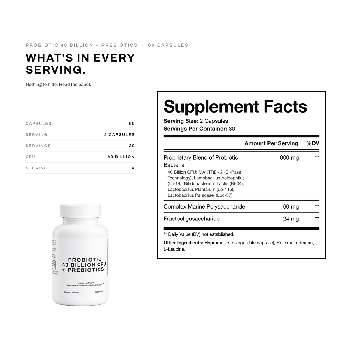 PROBIOTIC 40 BILLION + PREBIOTICS